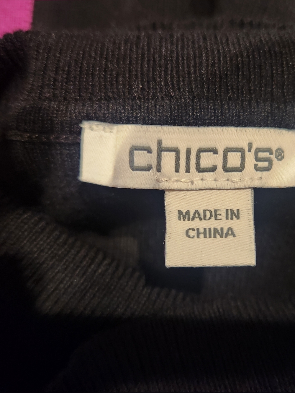Chico's Black and Plum Colorblock Turtleneck Top - Picture 5 of 6